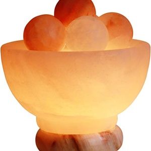 Himalayan Pink Salt Crystal Lamp& Massage Stones